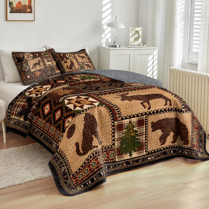 Shineful All Season Quilt 3-Piece Set Wild Forest Adventure