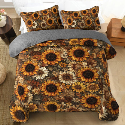 Shineful All Season Quilt 3-Piece Set - Sunflower Glow