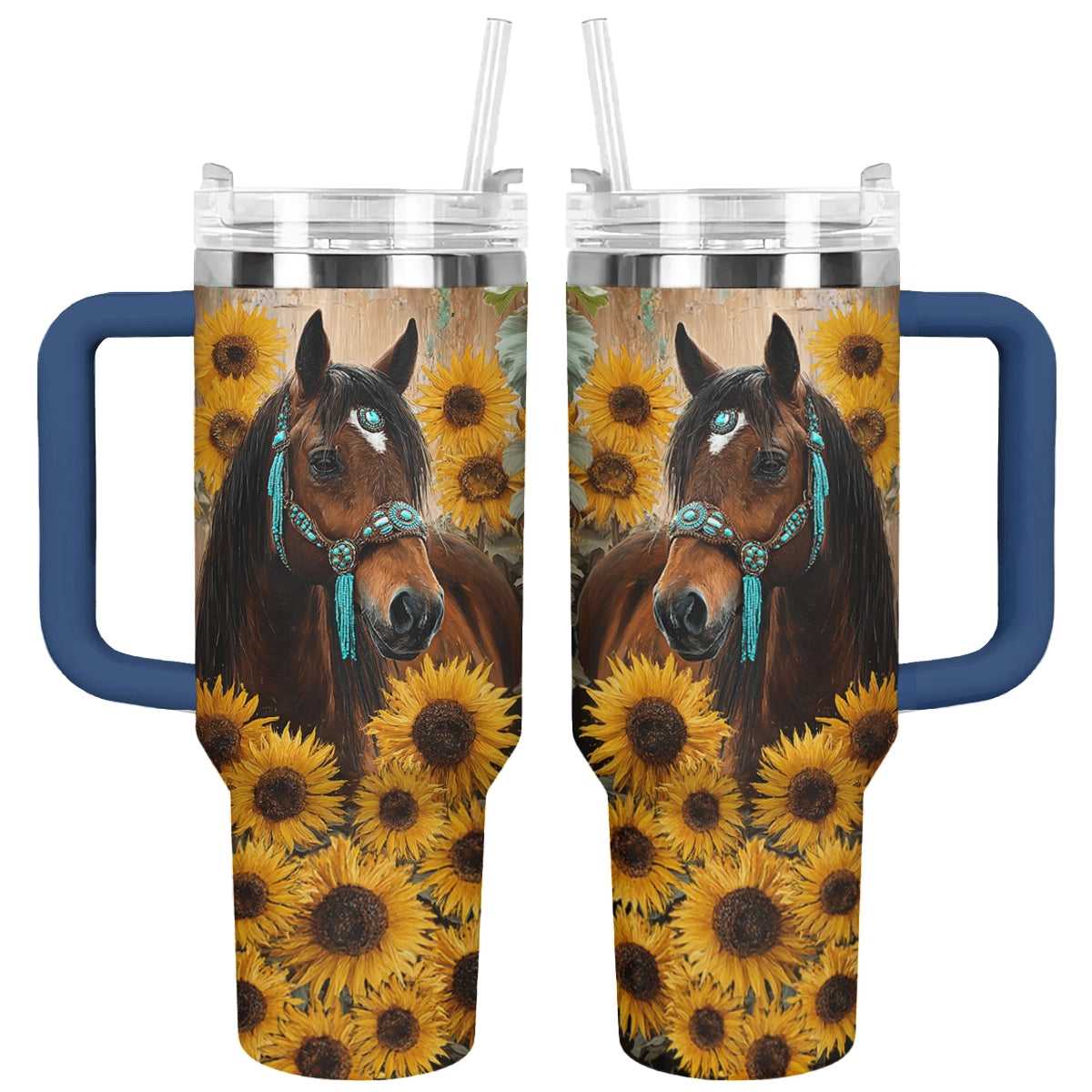 Shineful Tumbler Horse & Sunflower Bloom