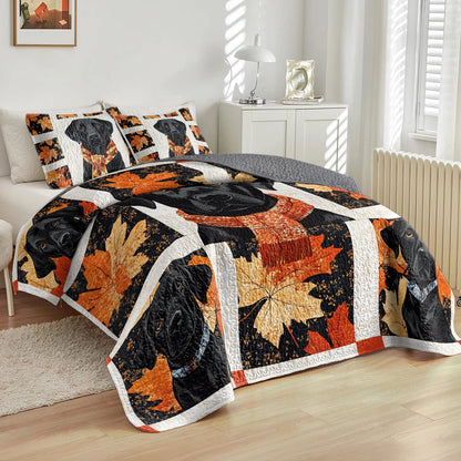Shineful All Season Quilt 3-Piece Set - Autumn Labrador Cozy
