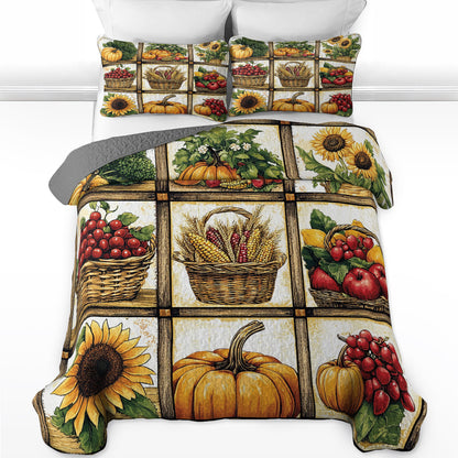 Shineful All Season Quilt 3-Piece Set Farm Fresh Produce V1