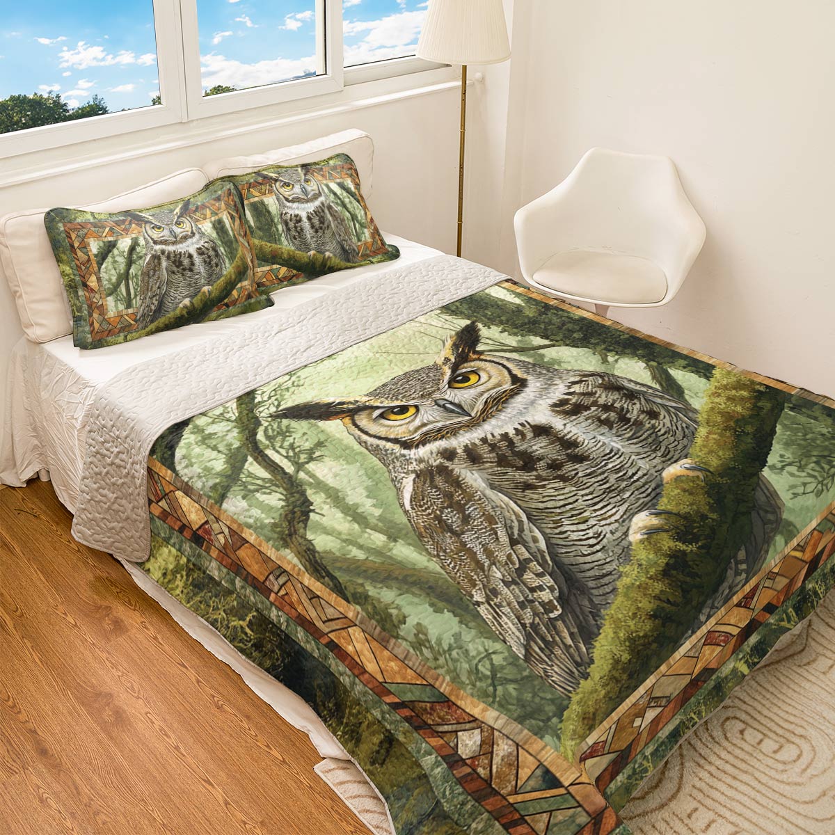 Shineful All Season Quilt 3-Piece Set Wise Owl