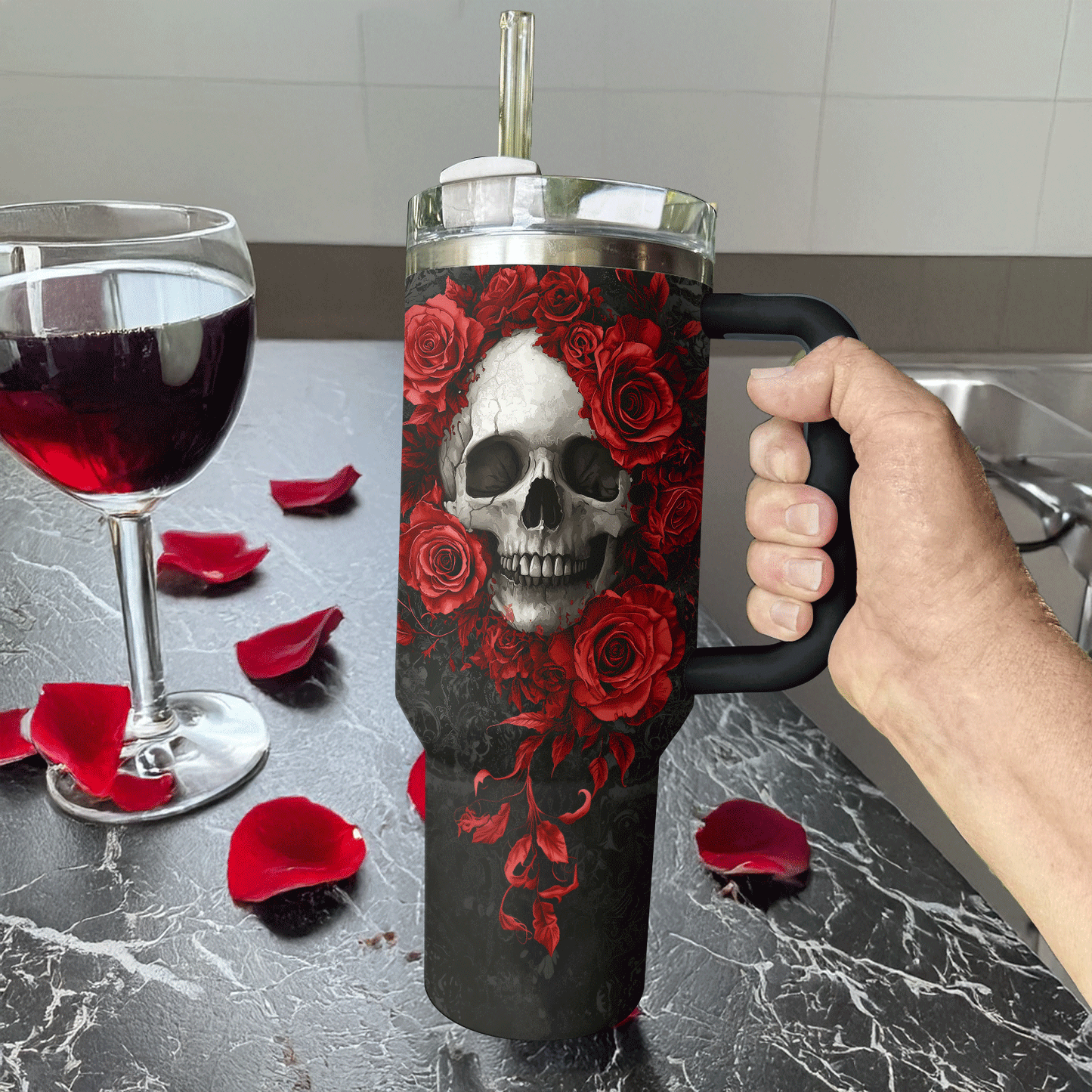 Shineful Tumbler - Crimson Bloom