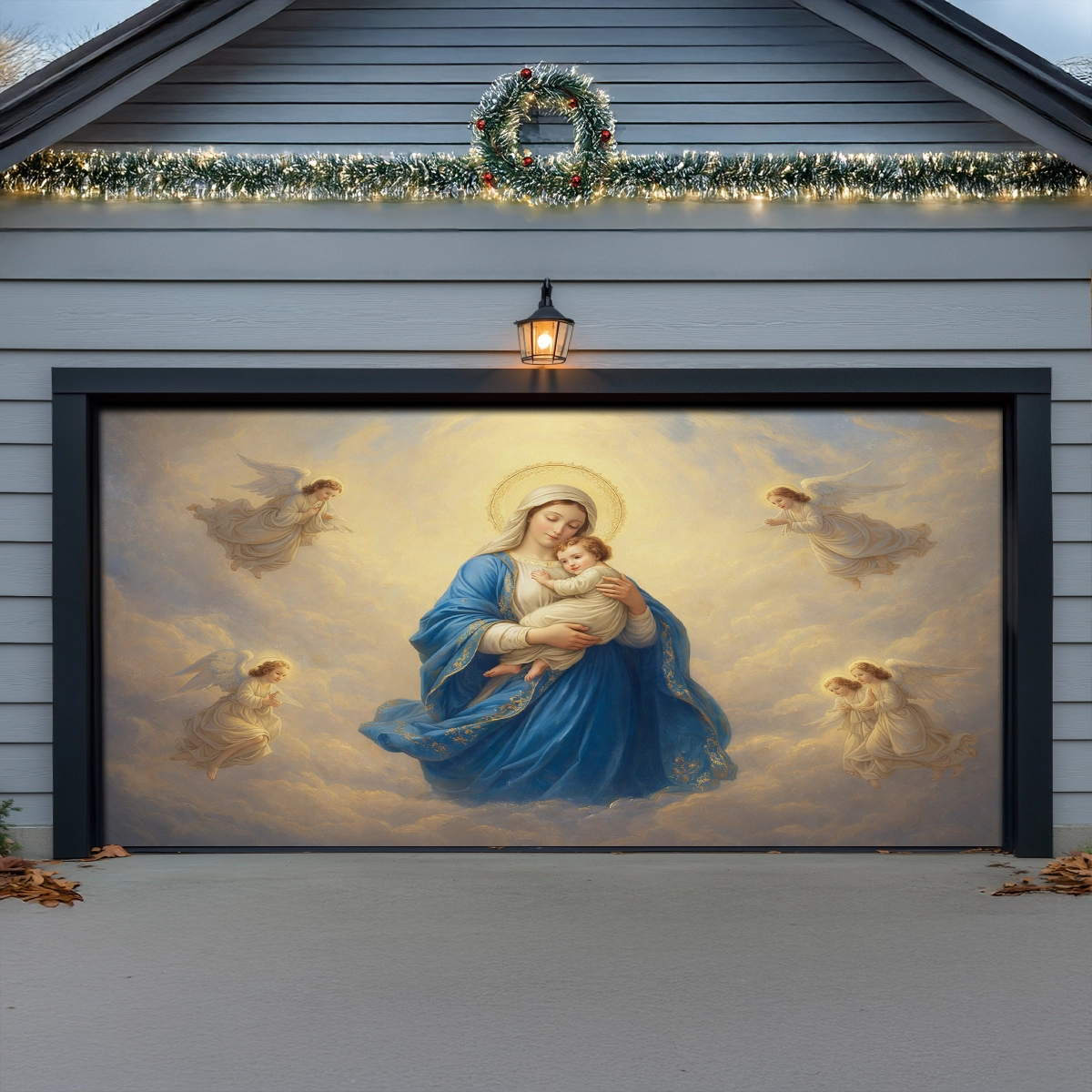 Shineful Garage Door Banner Decoration Madonna of the Threshold