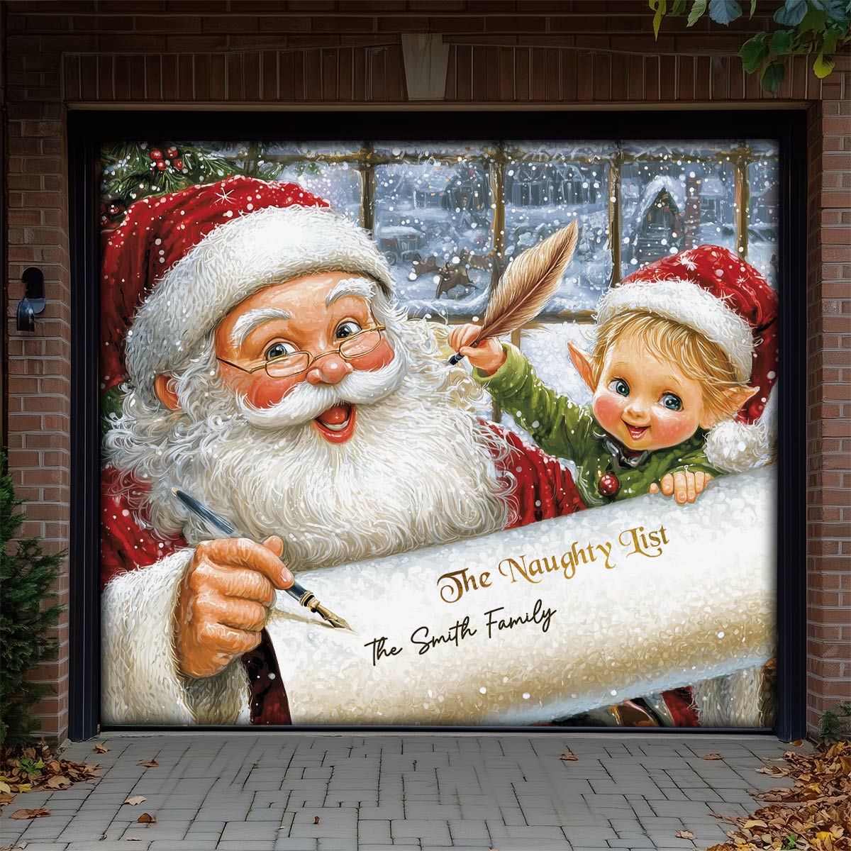 Shineful Garage Door Banner Decoration - Personalized The Naughty List Surprise