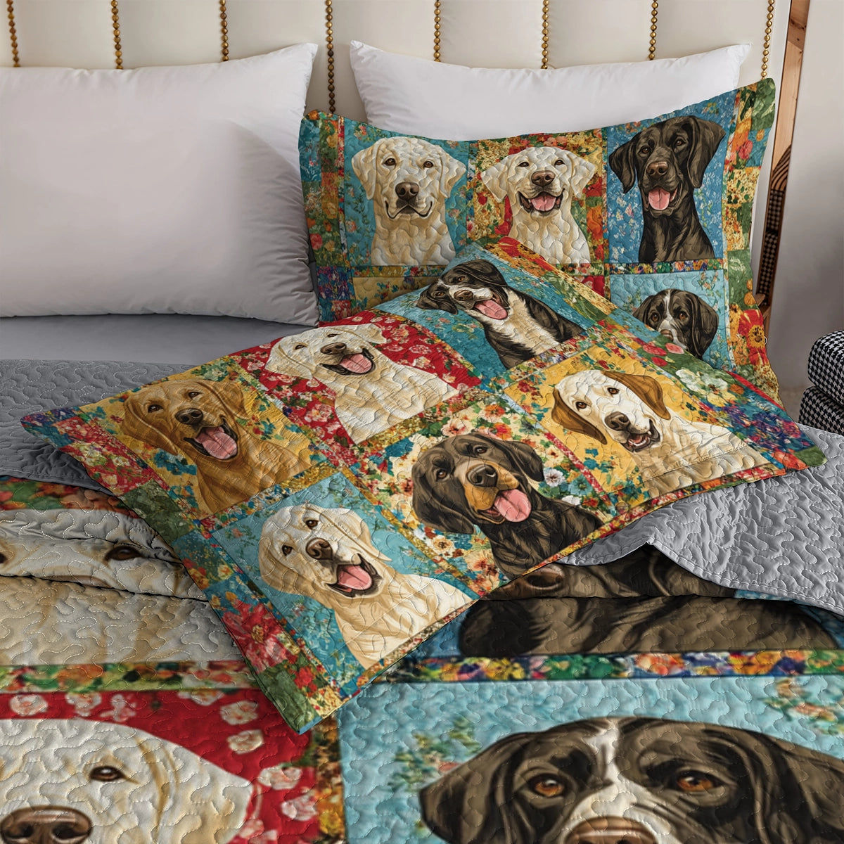 Shineful All Season Quilt 3-Piece Set Labrador Love