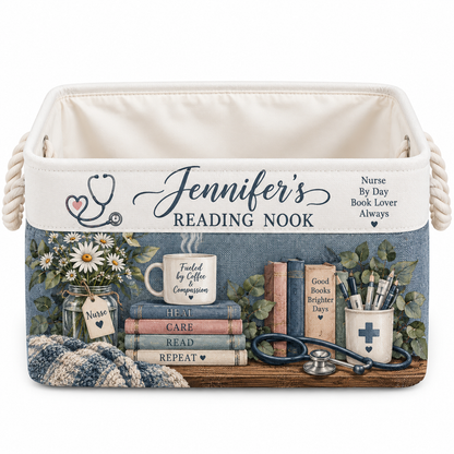 Shineful Personalized Nurse Book Book Basket