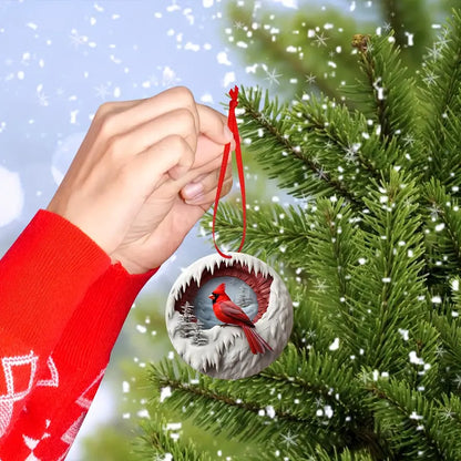 Shineful 2D Acrylic Ornament - Pack Discount Cardinal Christmas