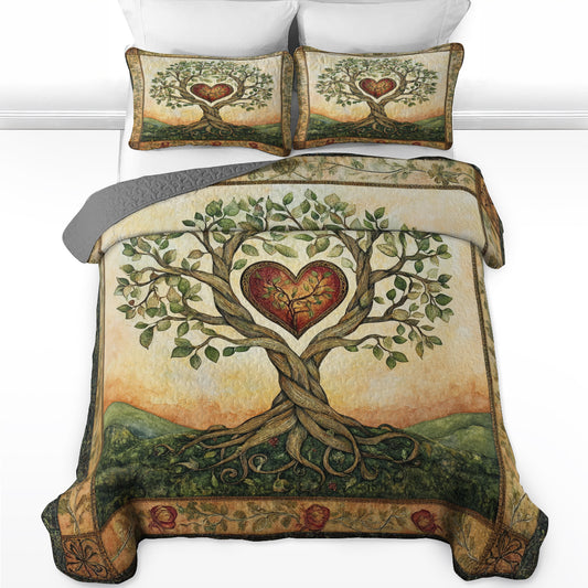 Shineful All Season Quilt 3-Piece Set Tree of Love