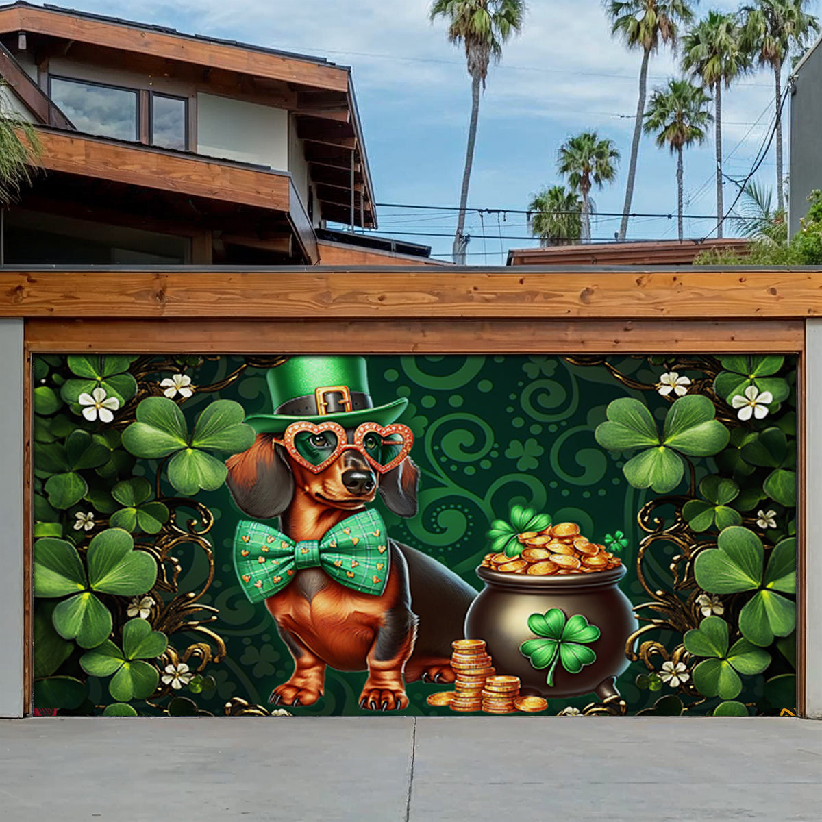 Shineful Garage Door Banner Decoration Lucky Doxie