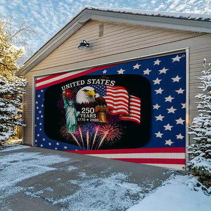 Shineful Garage Door Banner Decoration Let Freedom Rise United States