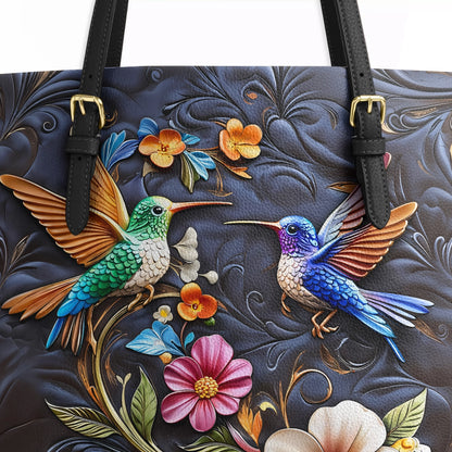 Shineful Leather Tote Bag Hummingbird Dream