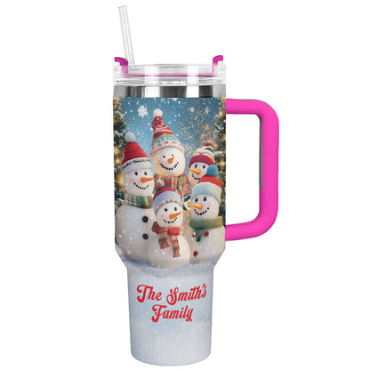 Shineful Tumbler Personalized Snowmen Family