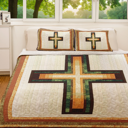 Shineful All Season Quilt 3-Piece Set - God Faith & Comfort