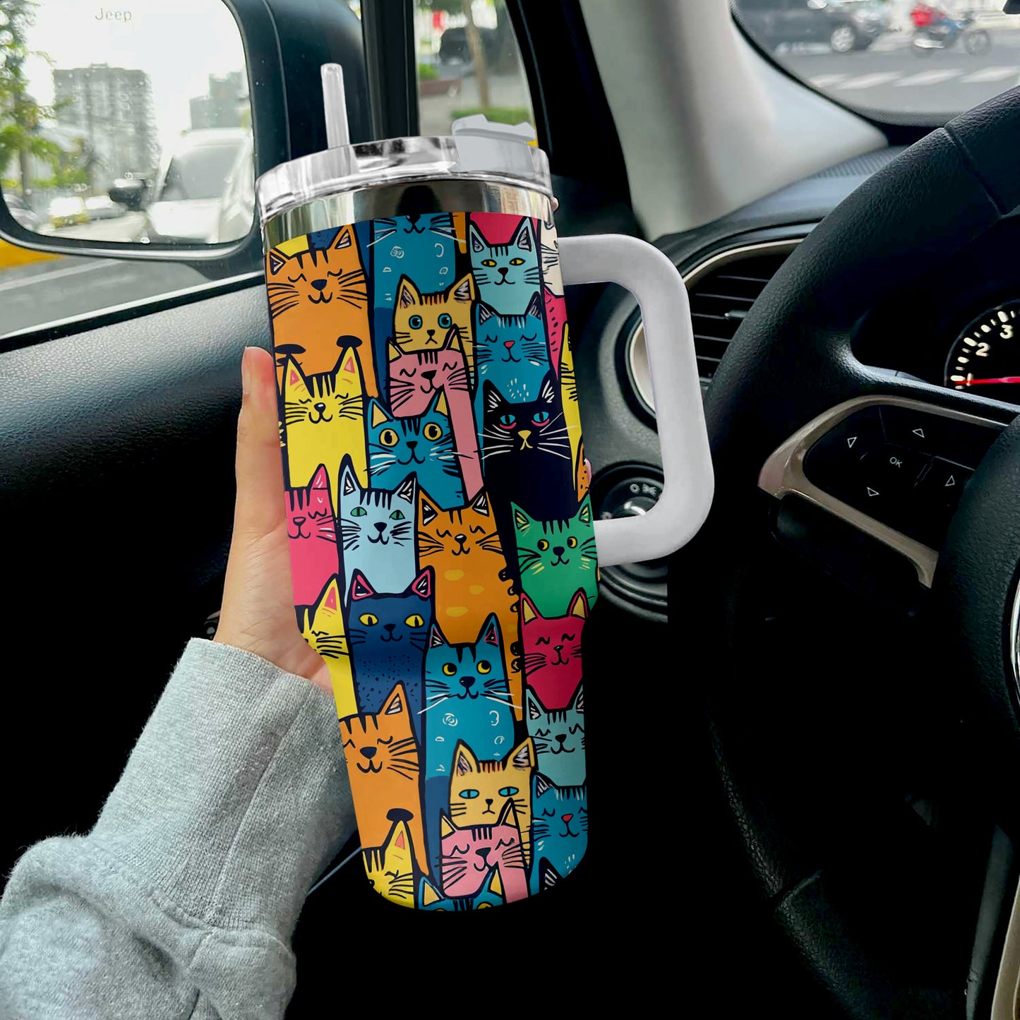 Shineful Tumbler Colorful Cute Cat Pattern Ver 2