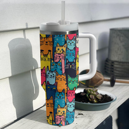 Shineful Tumbler Colorful Cute Cat Pattern Ver 2