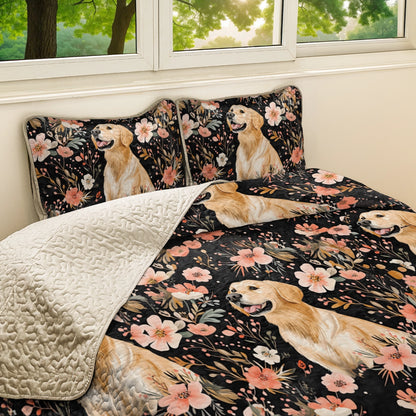 Shineful All Season Quilt 3-Piece Set Labrador In Bloom