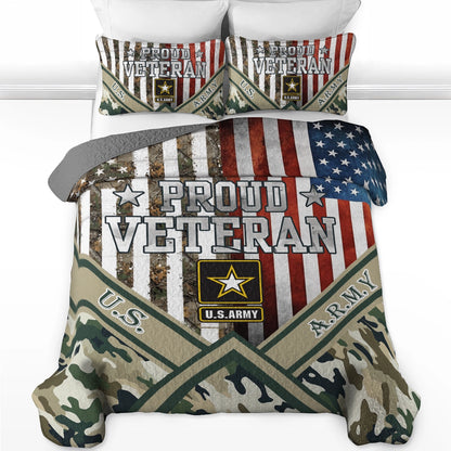Shineful All Season Quilt 3-Piece Set American Veteran Pride