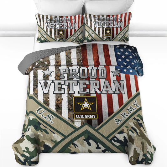 Shineful All Season Quilt 3-Piece Set American Veteran Pride
