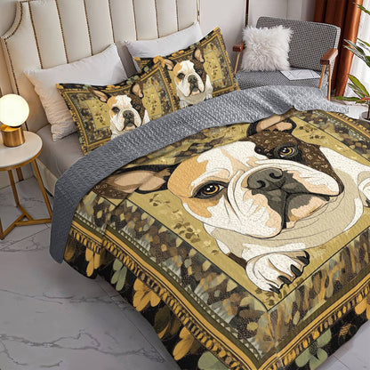 Shineful All Season Quilt 3-Piece Set Bulldog Bliss