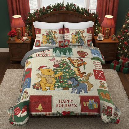 Shineful Quilt 3-Piece Set Merry Pooh