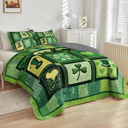 Shineful All Season Quilt 3-Piece Set Lucky Green Dreams