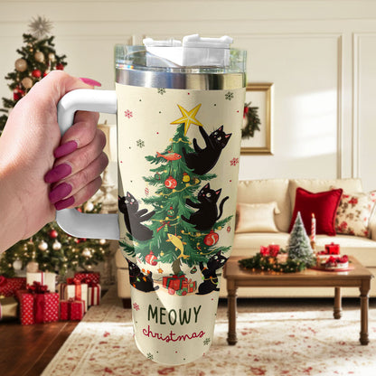 Shineful Tumbler Meowy Christmas