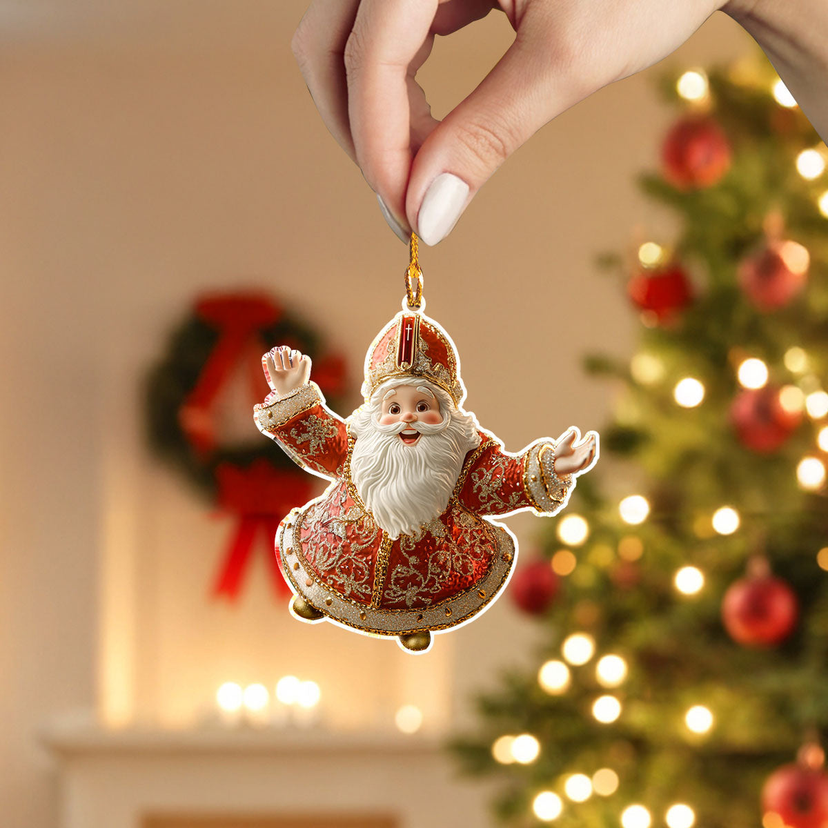 Shineful 2D Acrylic Ornament St Nicholas Cheer