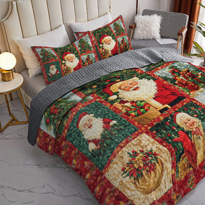 Shineful All Season Quilt 3-Piece Set Santa Claus