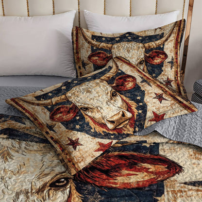 Shineful All Season Quilt 3-Piece Set Rustic Cow