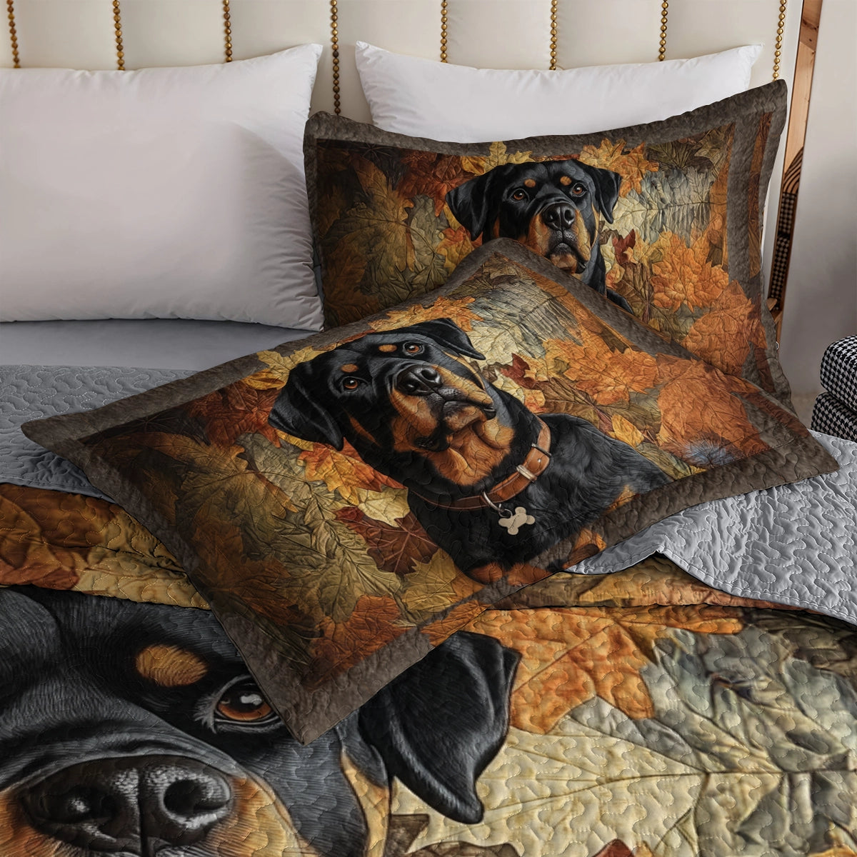 Shineful All Season Quilt 3-Piece Set - Rottweiler's Fall Foliage