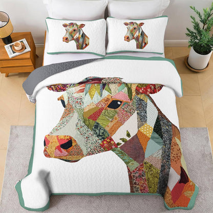 Shineful All Season Quilt 3-Piece Set - Moo-saic Meadow
