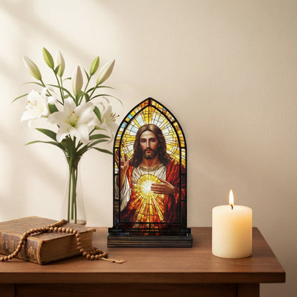 Shineful Suncatcher Candle Holder Sacred Heart Light