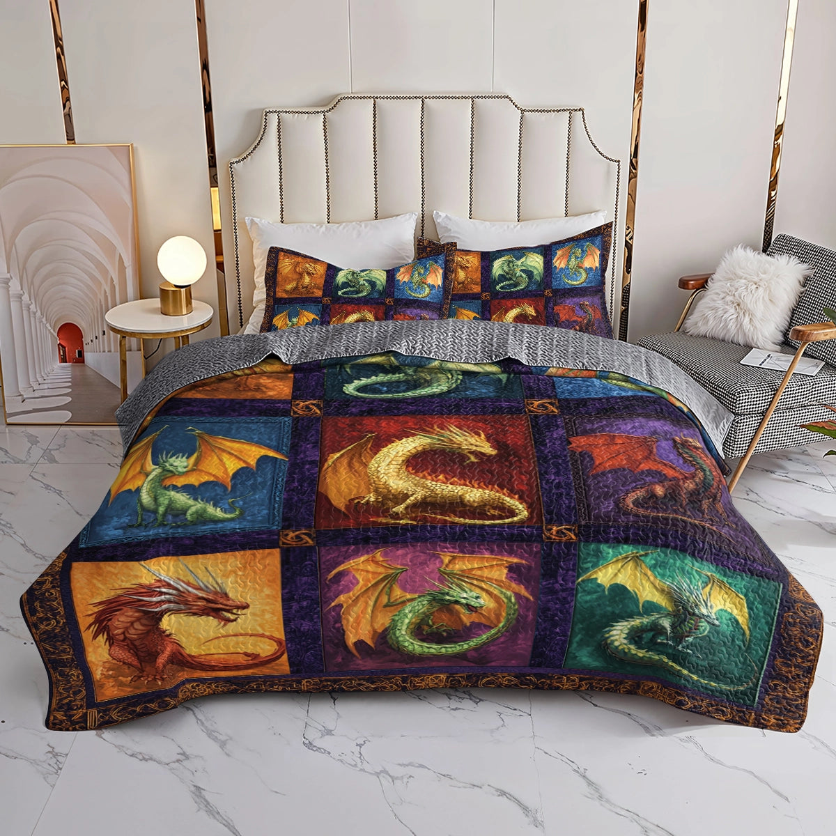 Shineful All Season Quilt 3-Piece Set - Legend of the Dragons