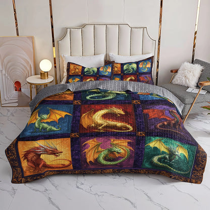 Shineful All Season Quilt 3-Piece Set - Legend of the Dragons