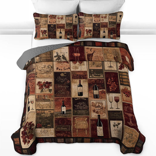 Shineful All Season Quilt 3-Piece Set Winsome Wine