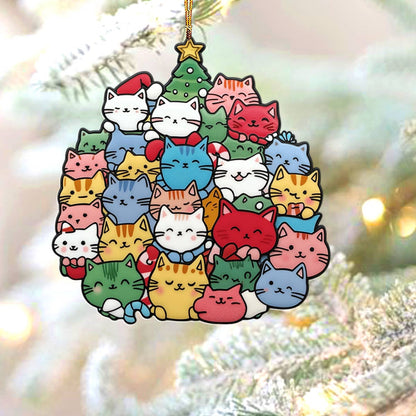 Shineful 2D Acrylic Ornament Cuteness Overload Cats Christmas