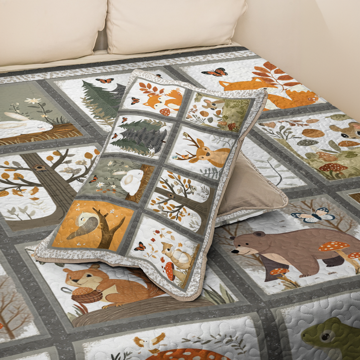 Shineful All Season Quilt 3-Piece Set Woodland Friends