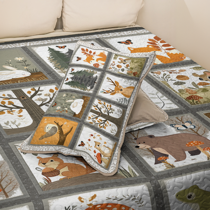 Shineful All Season Quilt 3-Piece Set Woodland Friends