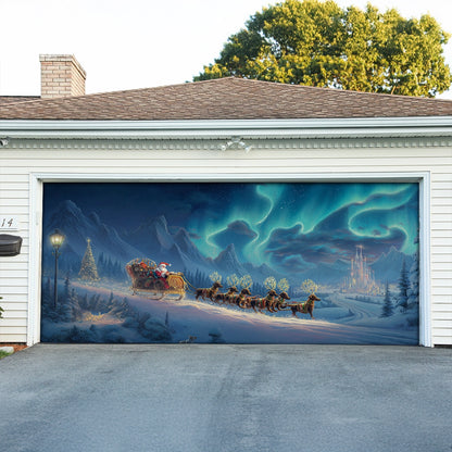 Shineful Garage Door Banner Decoration Santa’s Dachshund Sleigh Ride