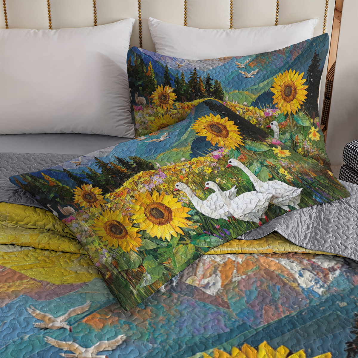 Shineful All Season Quilt 3-Piece Set - Sunflower Duckling Delight