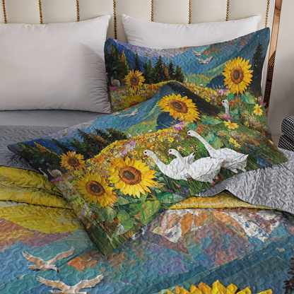 Shineful All Season Quilt 3-Piece Set - Sunflower Duckling Delight