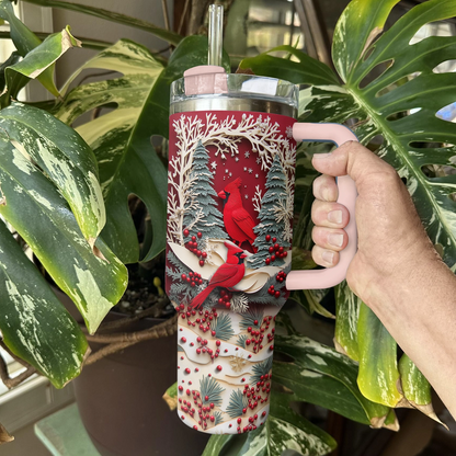 Shineful Glossy Tumbler Winter Cardinal Magic
