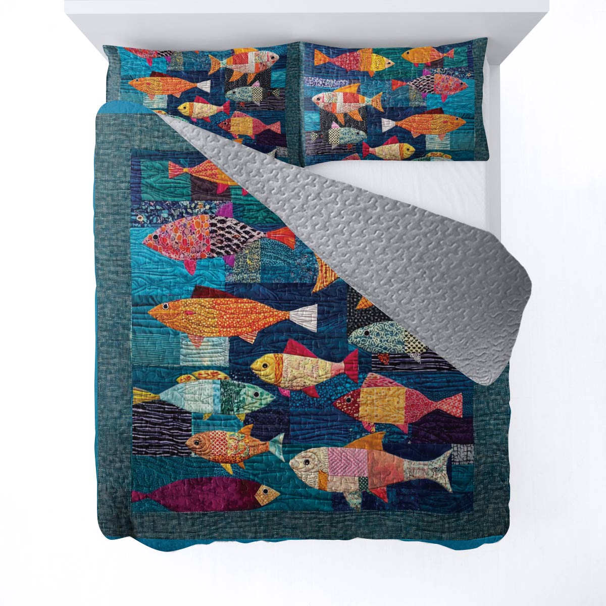 Shineful All Season Quilt 3-Piece Set Fish Frenzy