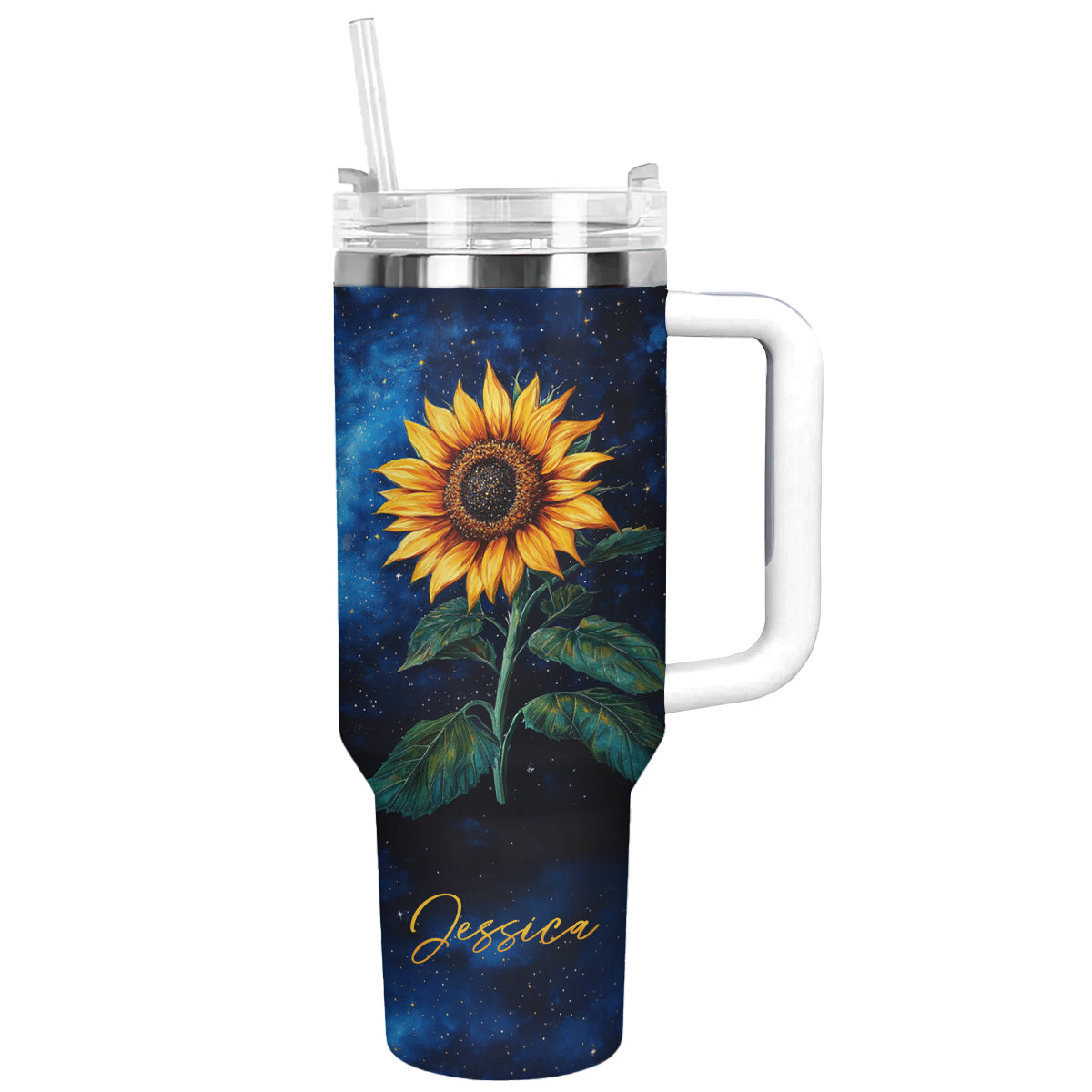 Shineful Personalized Tumbler Sunflower Midnight