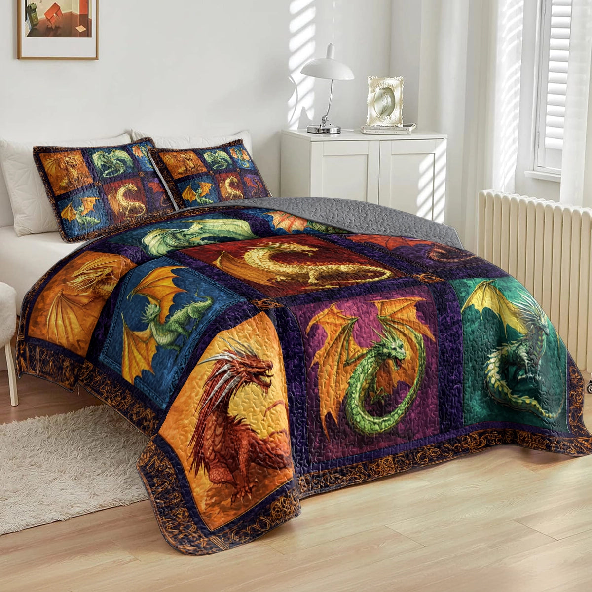 Shineful All Season Quilt 3-Piece Set - Legend of the Dragons