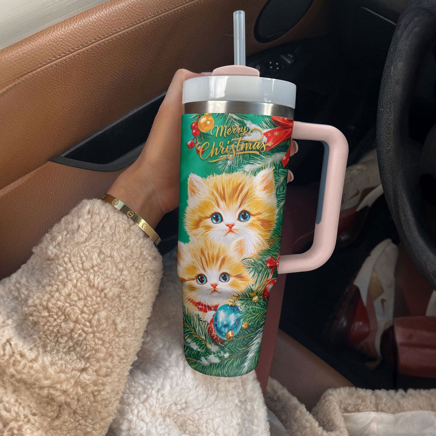 Shineful Tumbler Merry Christmas Kitty