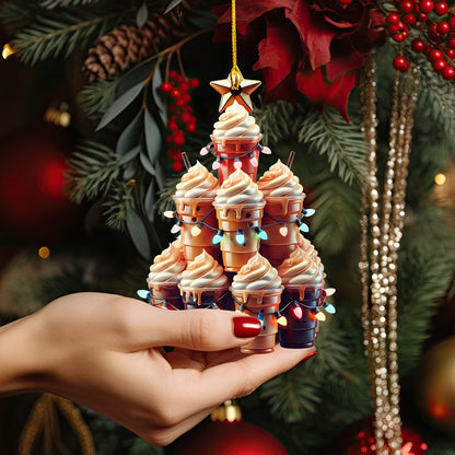 Shineful 2D Acrylic Ornament Christmas Coffee Tree