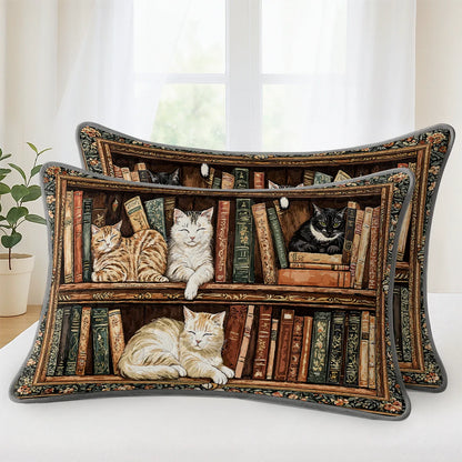 Shineful Quilt 3-Piece Set Book Nook Cats Reading