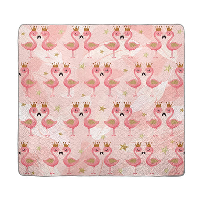 Shineful All Season Quilt 3-Piece Set - Princess Flamingo Dreams